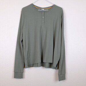 womens hiking backpacking thermal henley shirt size medium